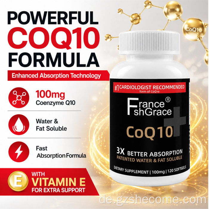 CoQ10 100 mg Softgels 3x bessere Absorption CoQ10 Softgels